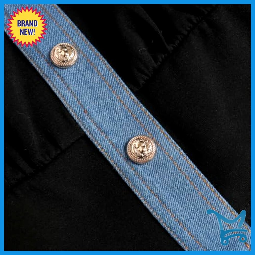 Denim Patchwork Button Cardigan Long Bell Sleeves… - image 5